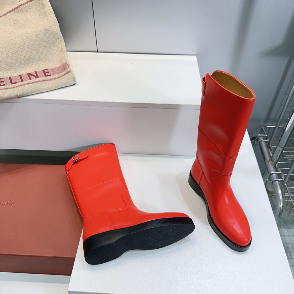 LP 25S LUPO BOOT IN VERMILION CALFSKIN