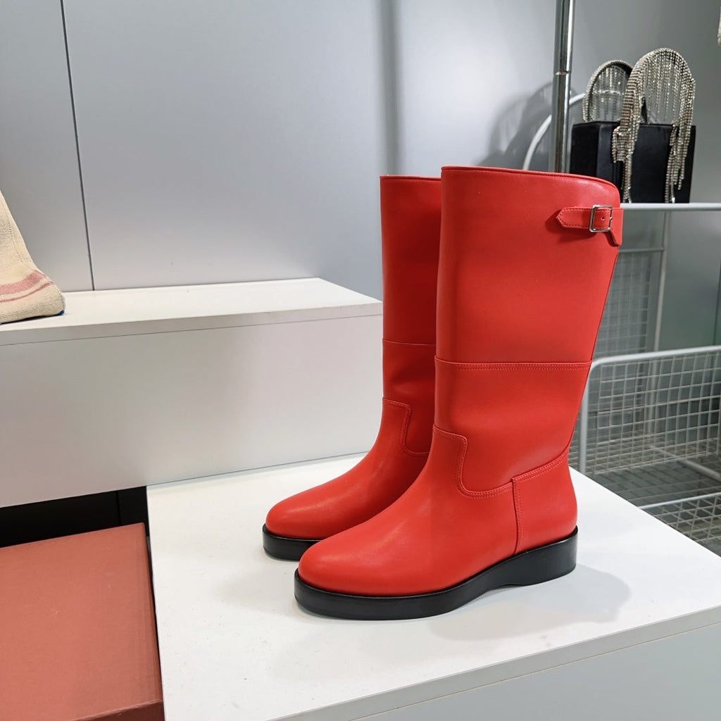 LP 25S LUPO BOOT IN VERMILION CALFSKIN