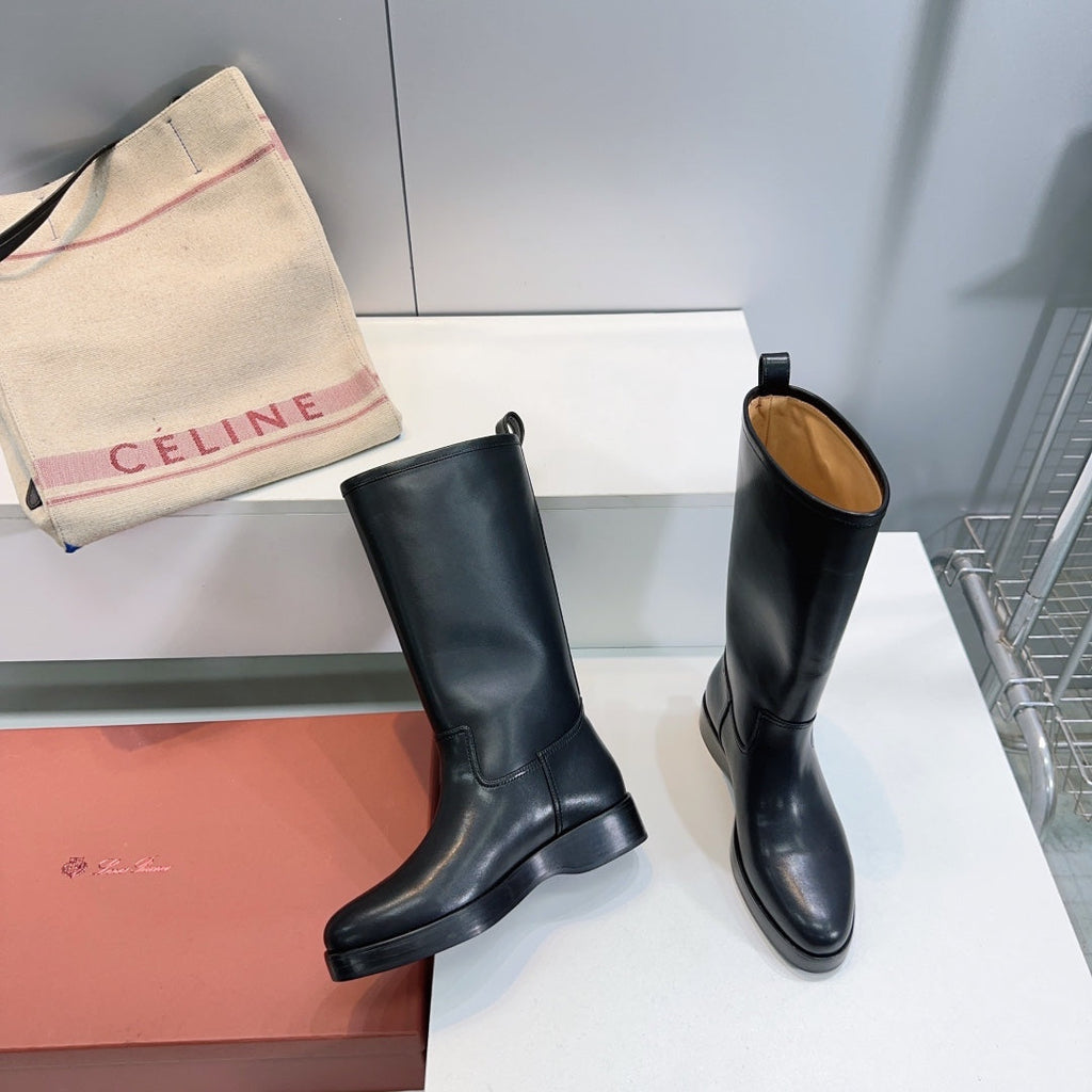 LP 25S JOHN BOOT IN BLACK CALFSKIN