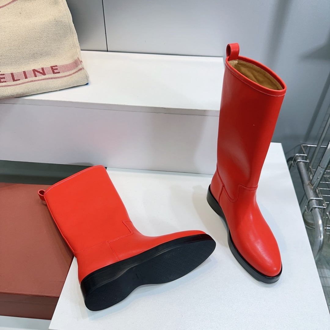 LP 25S JOHN BOOT IN VERMILION CALFSKIN