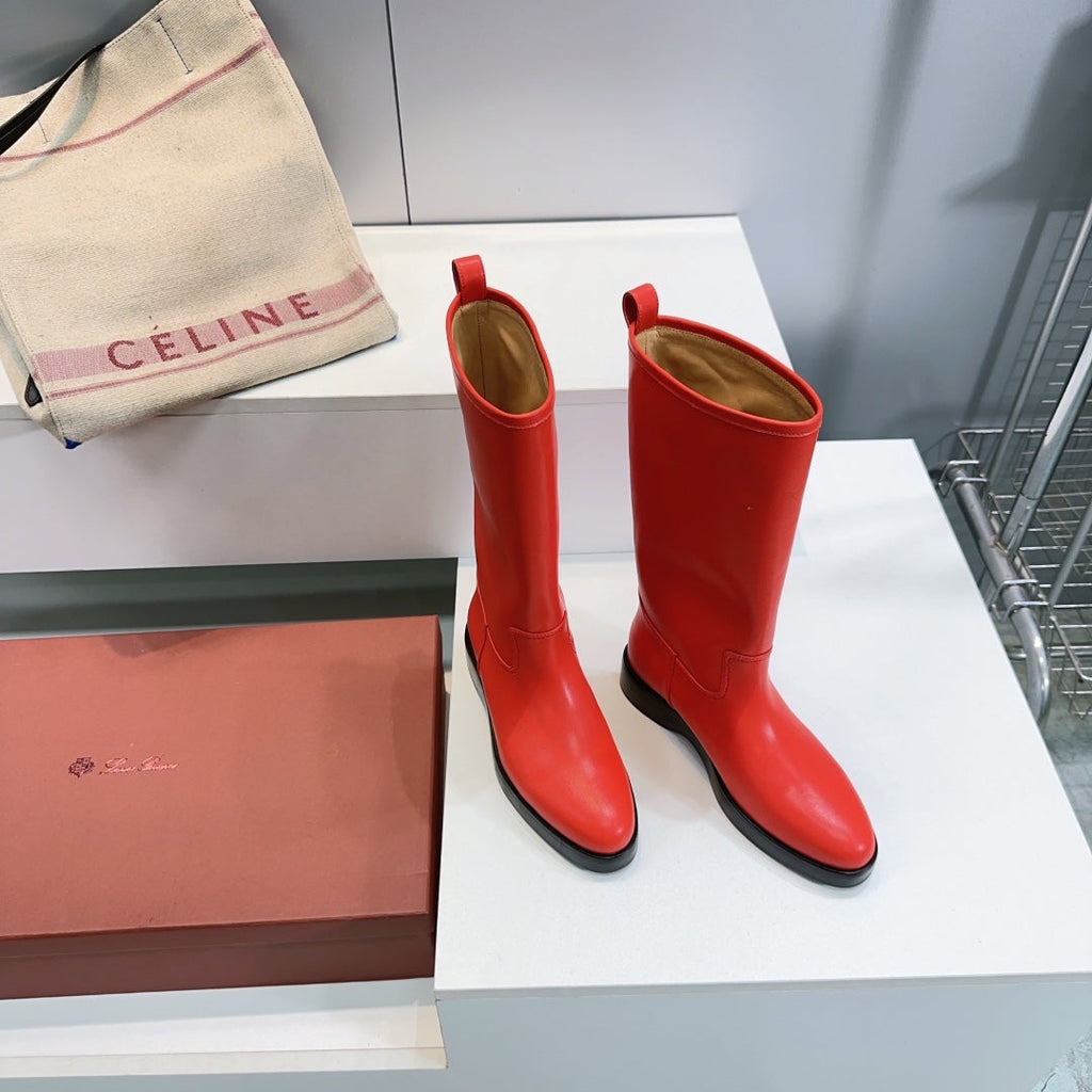 LP 25S JOHN BOOT IN VERMILION CALFSKIN