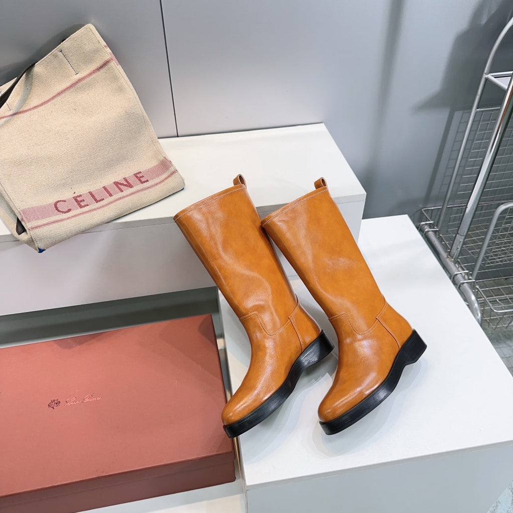 LP 25S JOHN BOOT IN BURNT ORANGE CALFSKIN