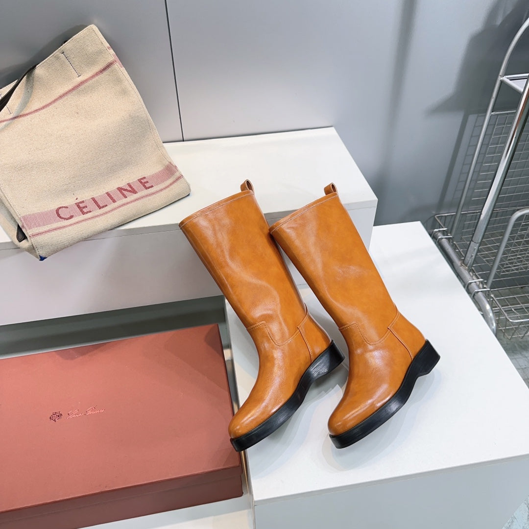 LP 25S JOHN BOOT IN BURNT ORANGE CALFSKIN