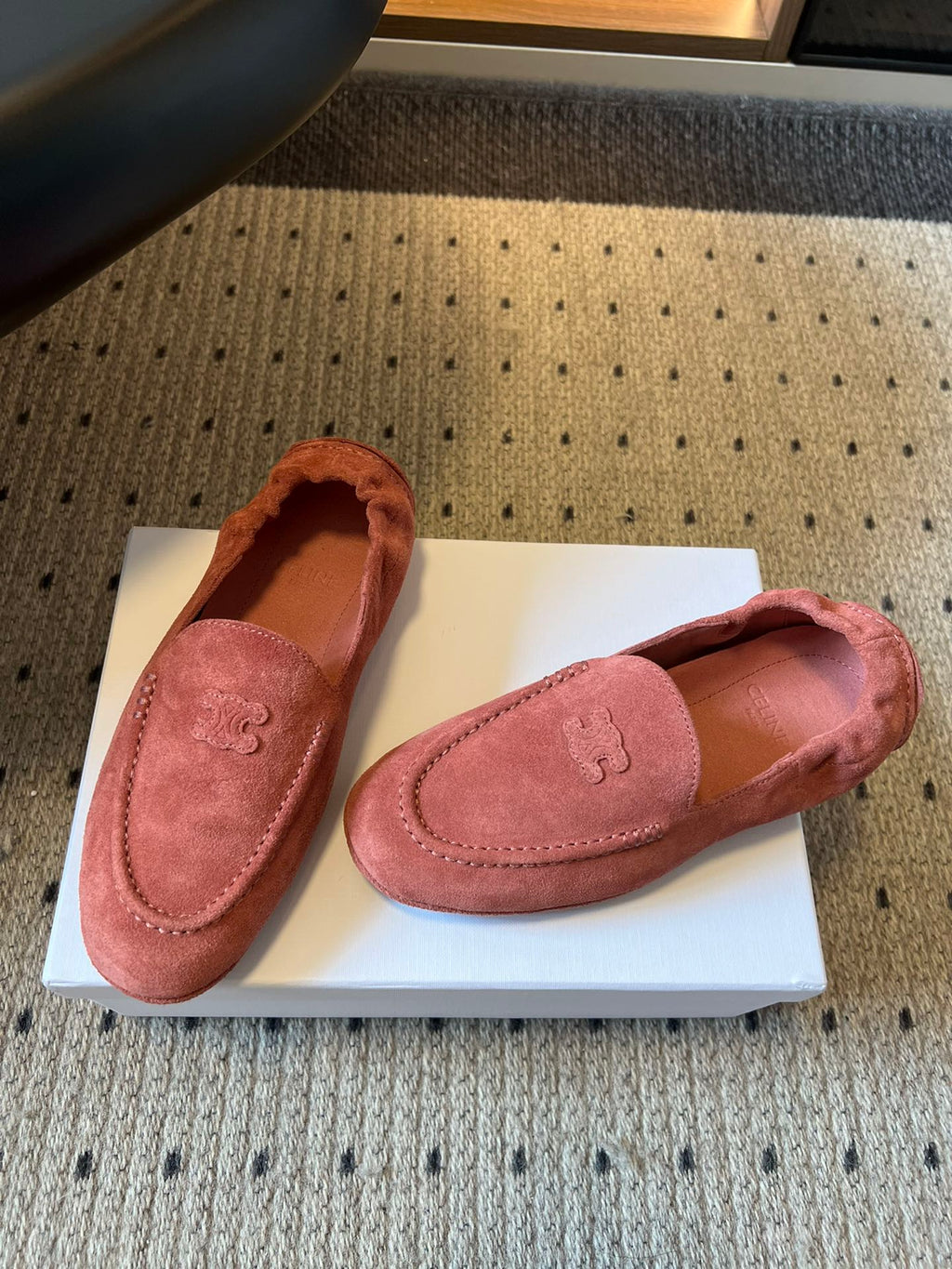 CELINE 25S LOAFERS FLAT IN PINK SUEDE