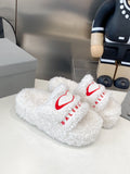 BALENCIAGA 25S SLIPPERS IN WHITE WOOL
