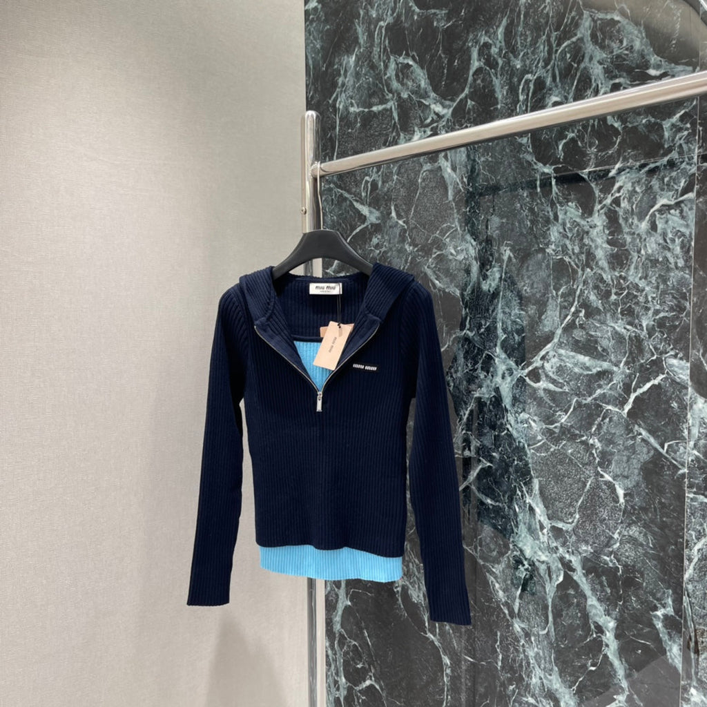 MIUMIU TWO-PIECE KNIT TOP STYLE 827