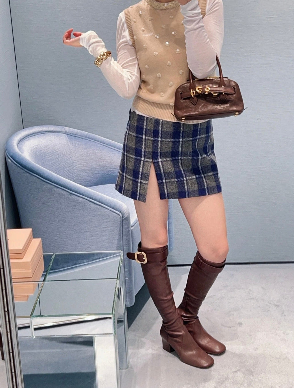 MIUMIU SLIT MINI SKIRT STYLE 769