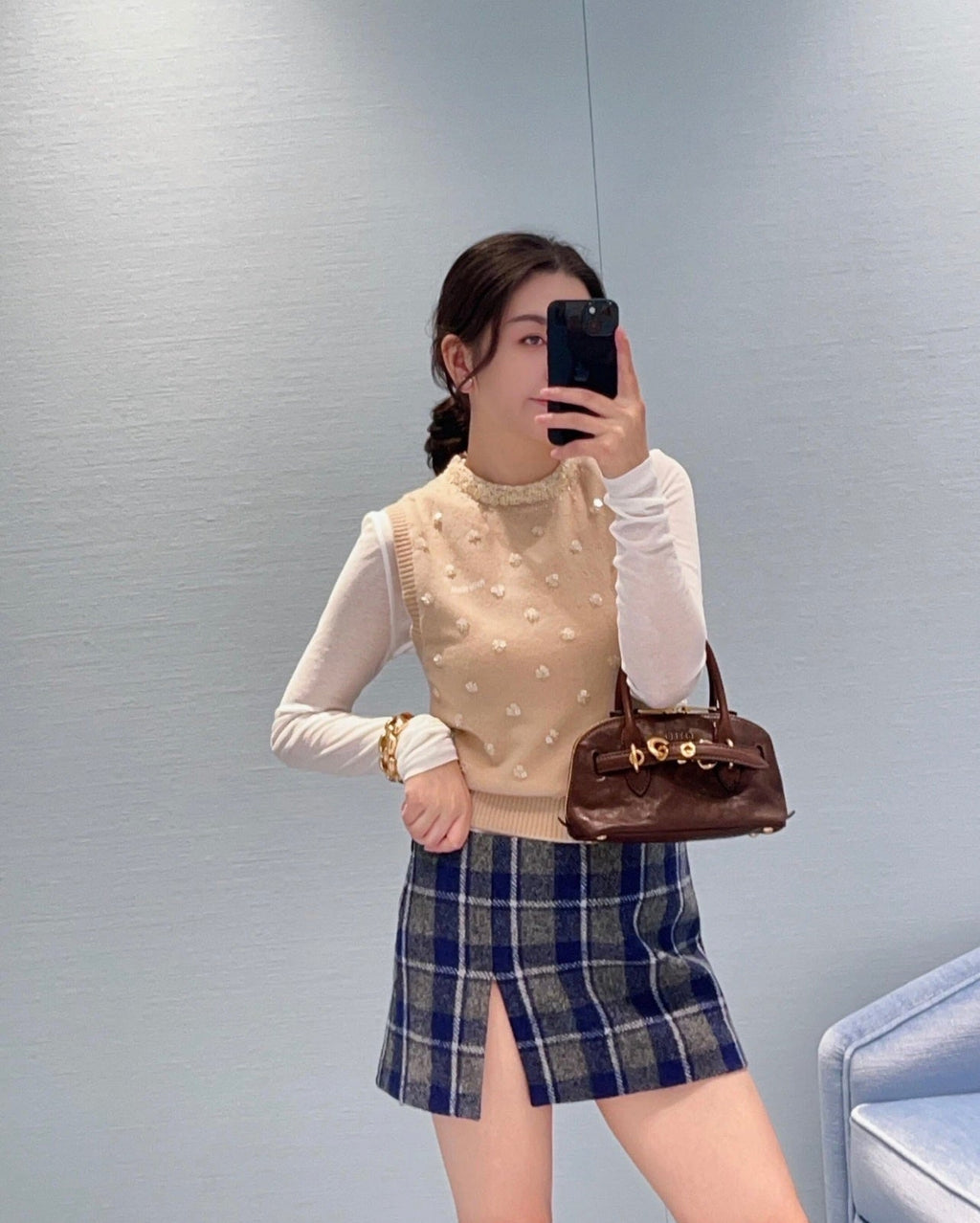 MIUMIU SLIT MINI SKIRT STYLE 769