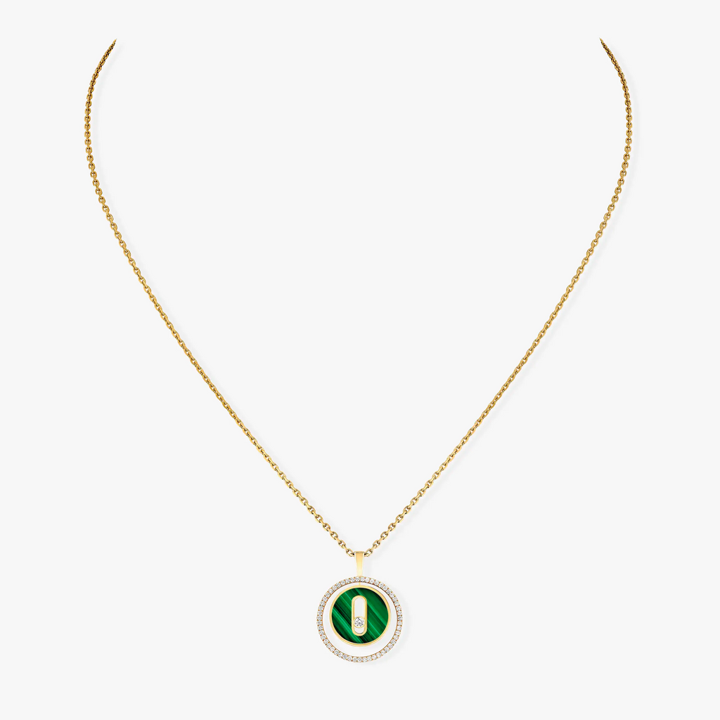 LUCKY MOVE 1 DIAMOND MALACHITE GOLD DIAMOND NECKLACE