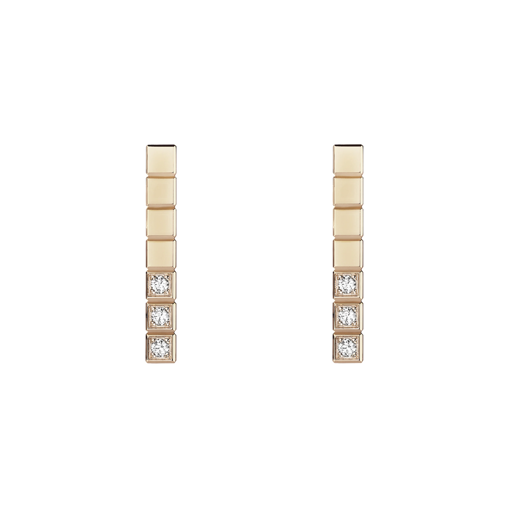 ICE CUBE PINK GOLD DIAMONDS EARRINGS