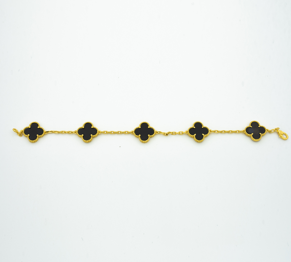 CLOVER BRACELET 5 MOTIFS ONYX