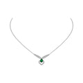 JOSEPHINE MALACHITE SILVER DIAMOND NECKLACE