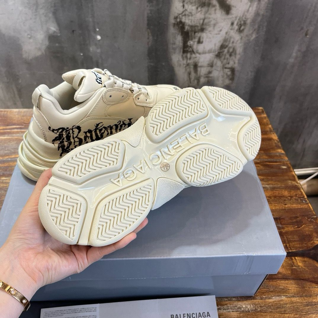 TRIPLE S SNEAKER DIY METAL IN WHITE CALFSKIN