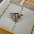 FF LOGO GOLD DIAMOND RING