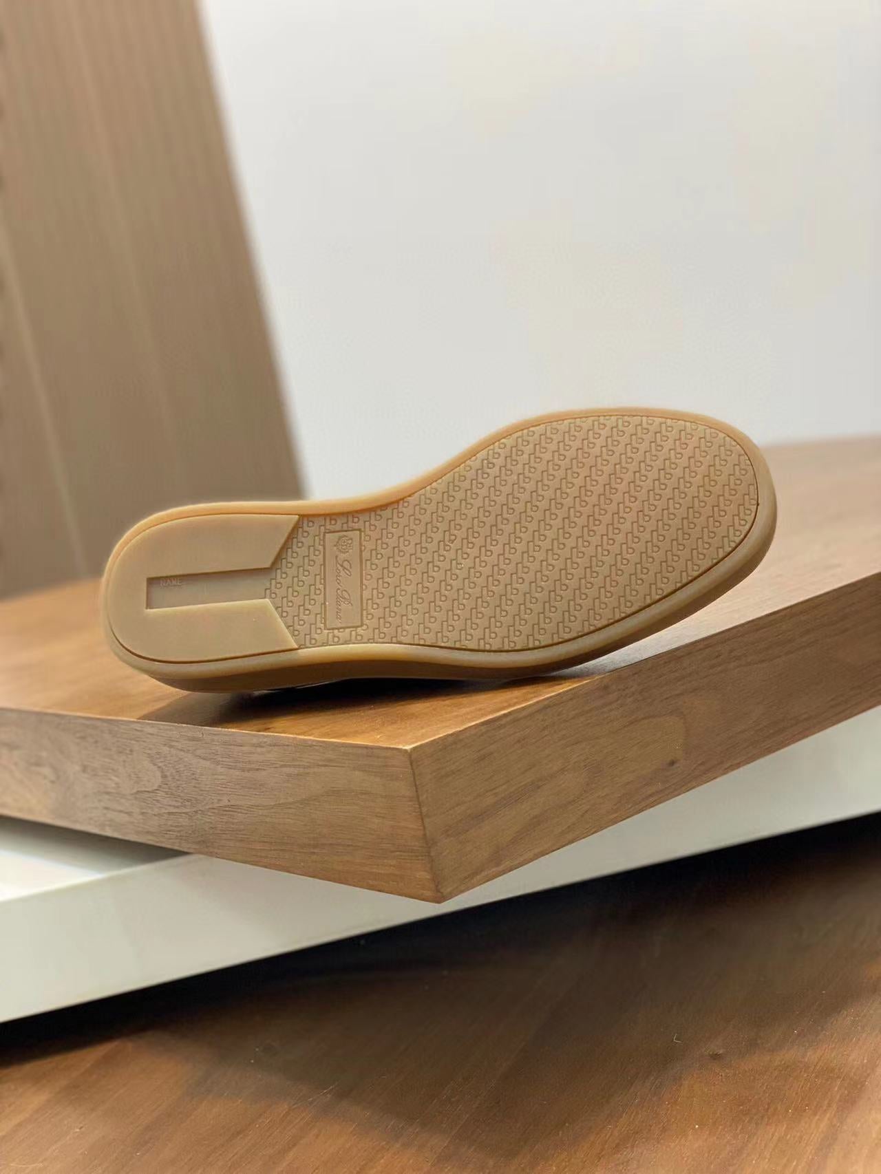 Loro Piana Tennis Walk Sneakers Suede Calf Split Navy Blue