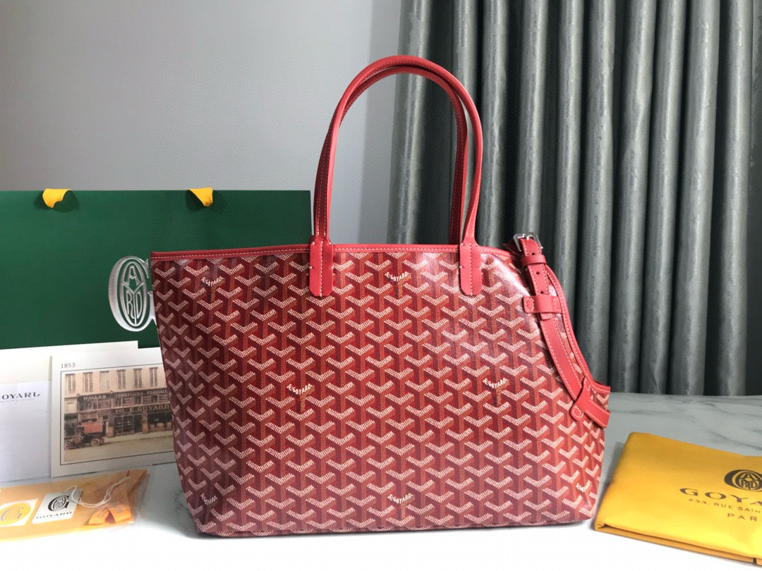 CHIEN GRIS & POCKET 34 RED CANVAS