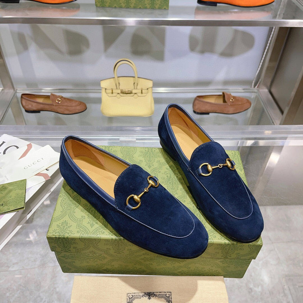 GG HORSEBIT LOAFERS NAVY BLUE SUEDE GHW
