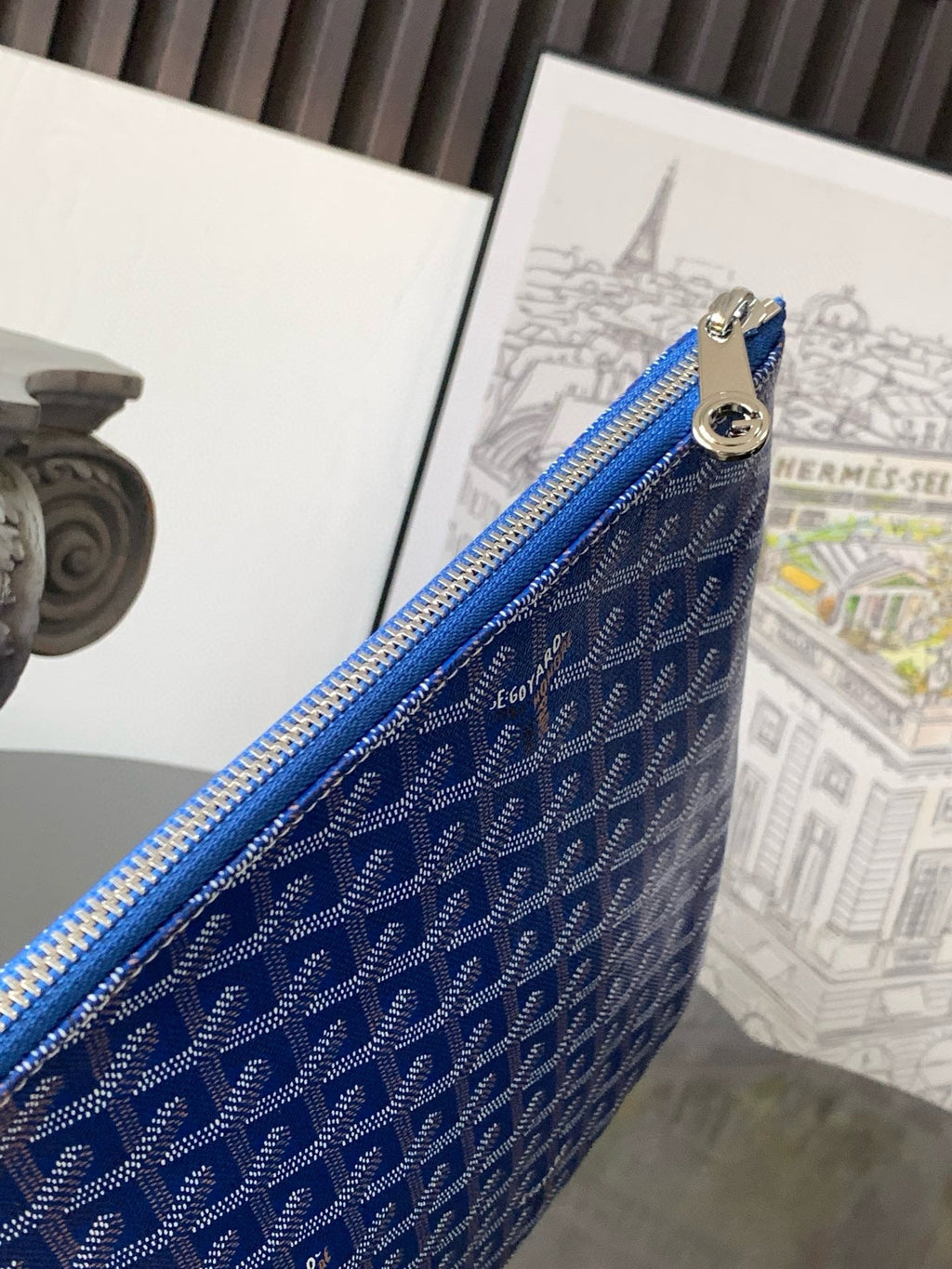 SENAT POCHETTE IN SKY BLUE GOYARDINE CANVAS