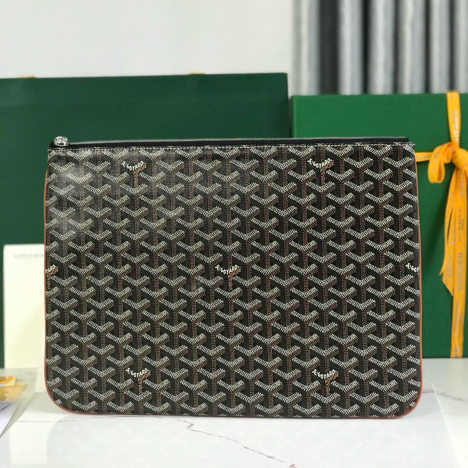 SENAT POCHETTE IN NAVY BLUE GOYARDINE CANVAS