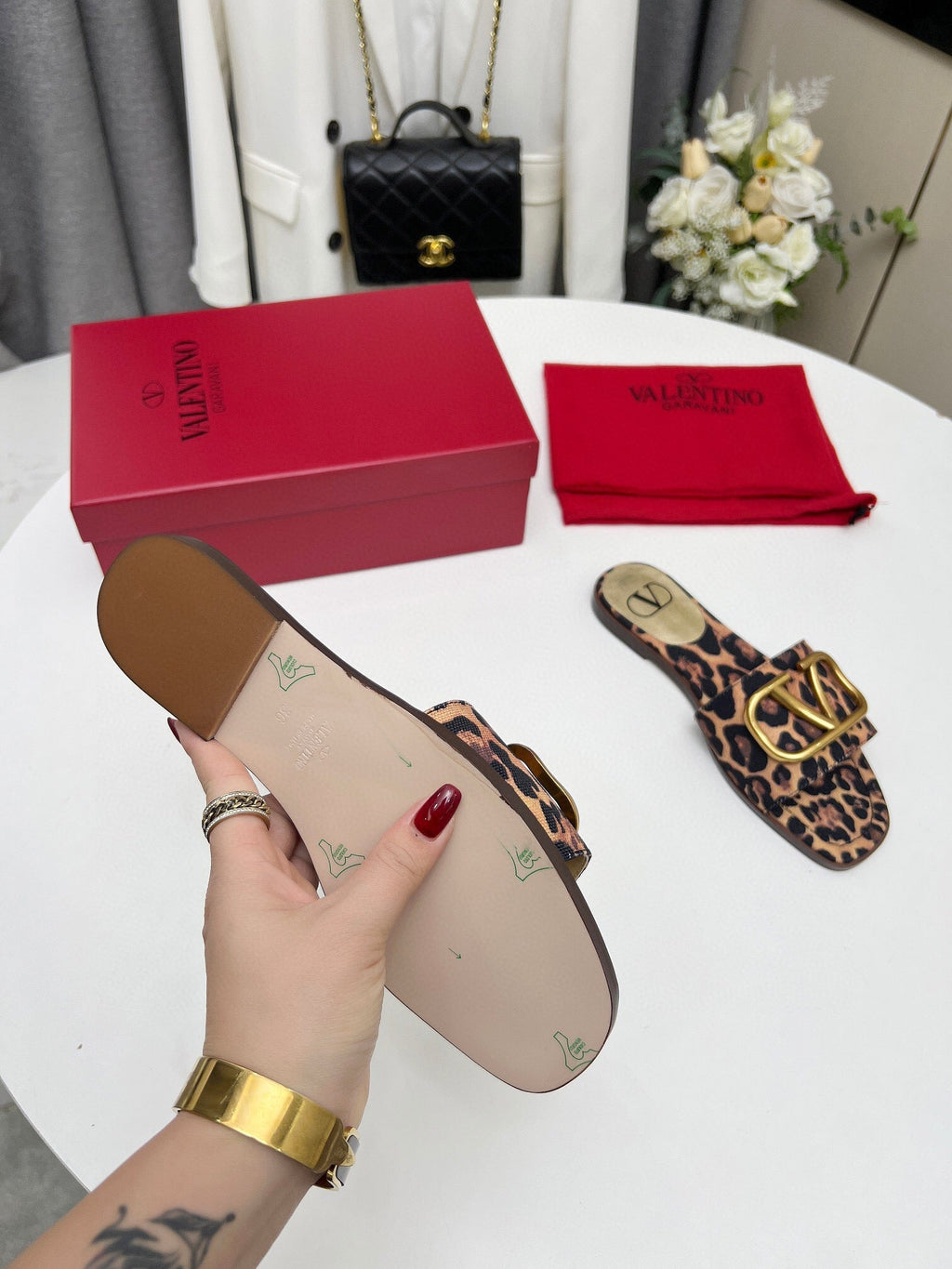 LEOPARD FLAT SLIDE GHW