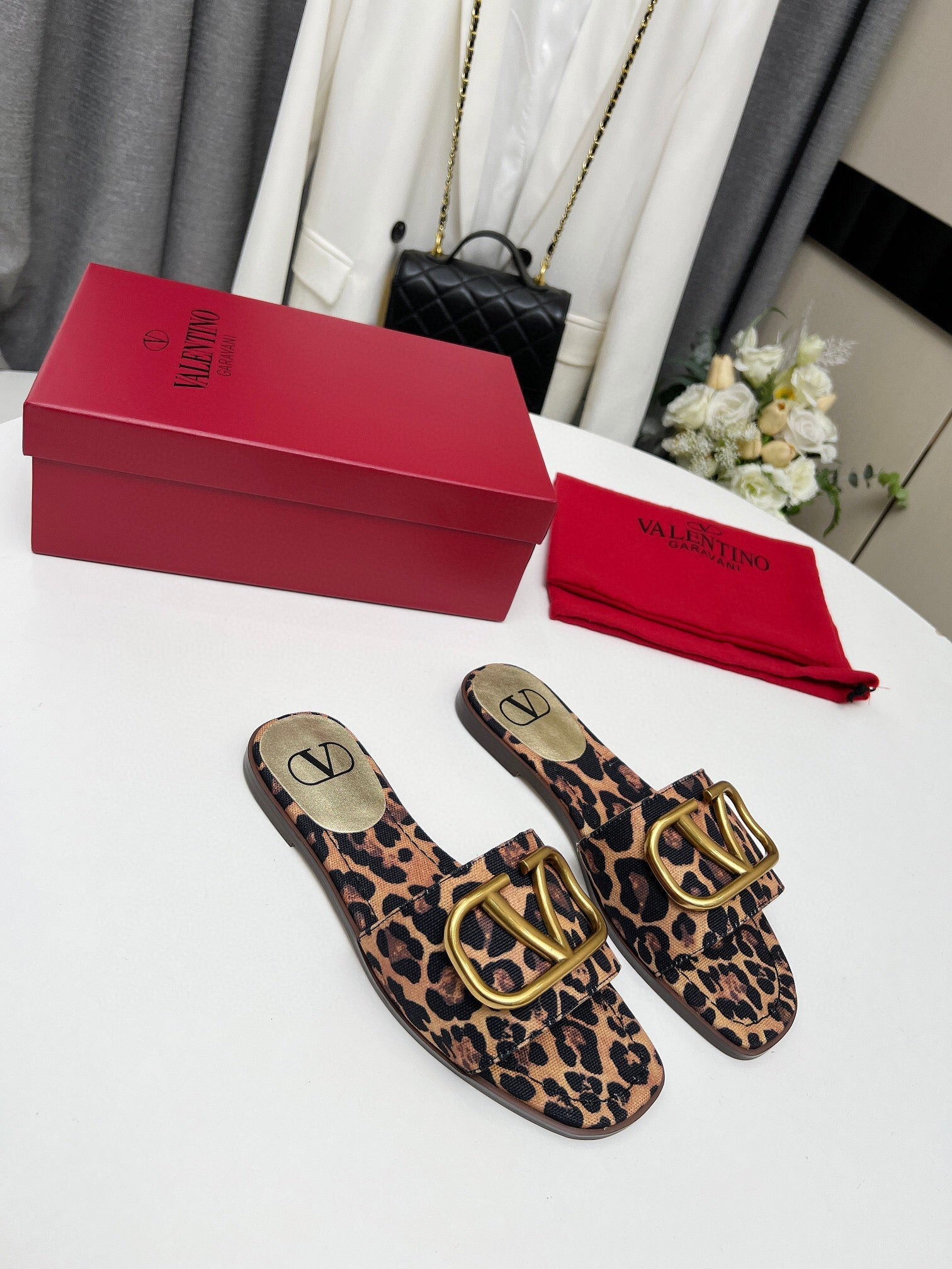 LEOPARD FLAT SLIDE GHW
