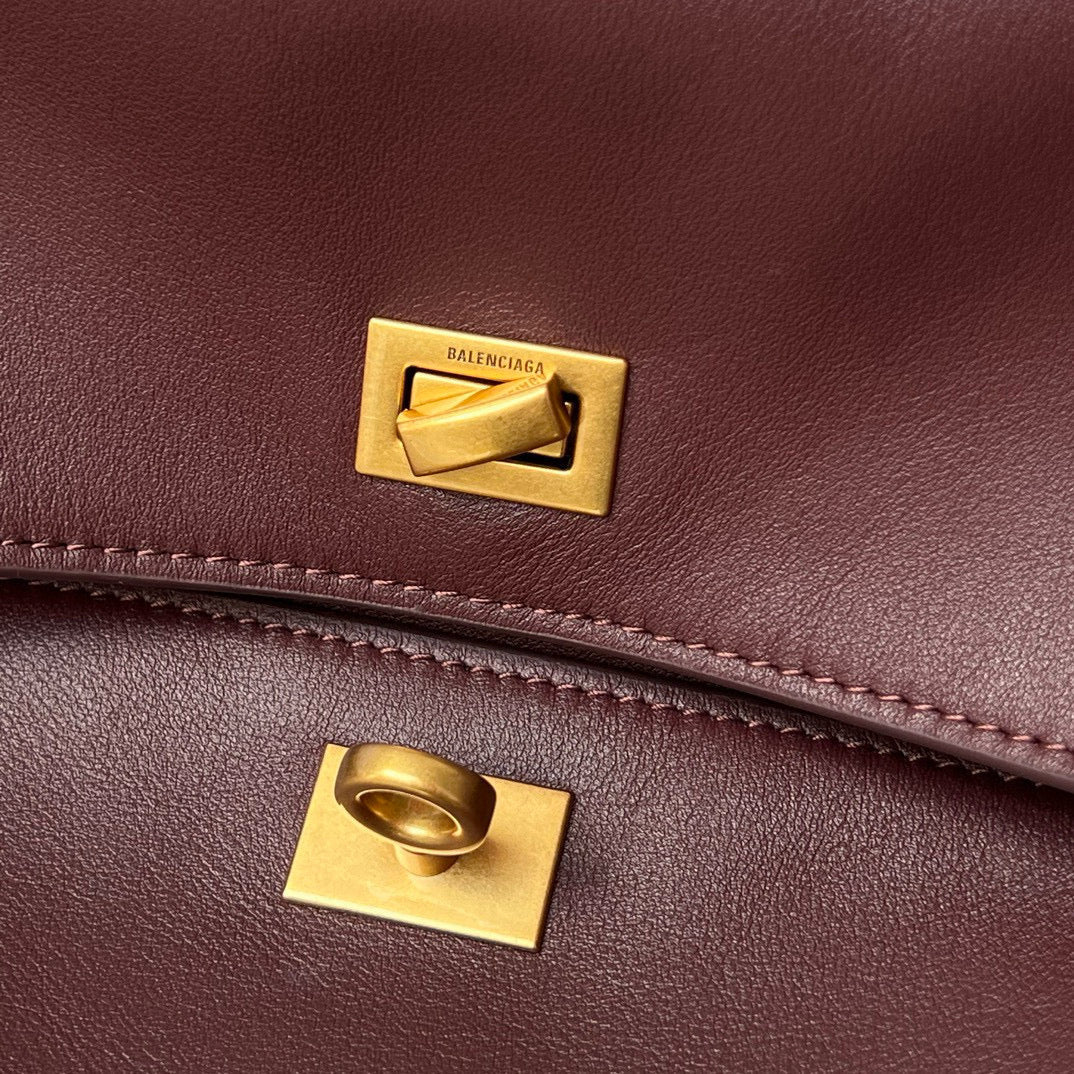 RODEO MEDIUM BAG 35 IN BURGUNDY SMOOTH CALFSKIN GOLD HARDWARE