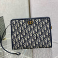 OBLIQUE BOOK TOTE 26 IN DARK BLUE MONOGRAM JACQUARD