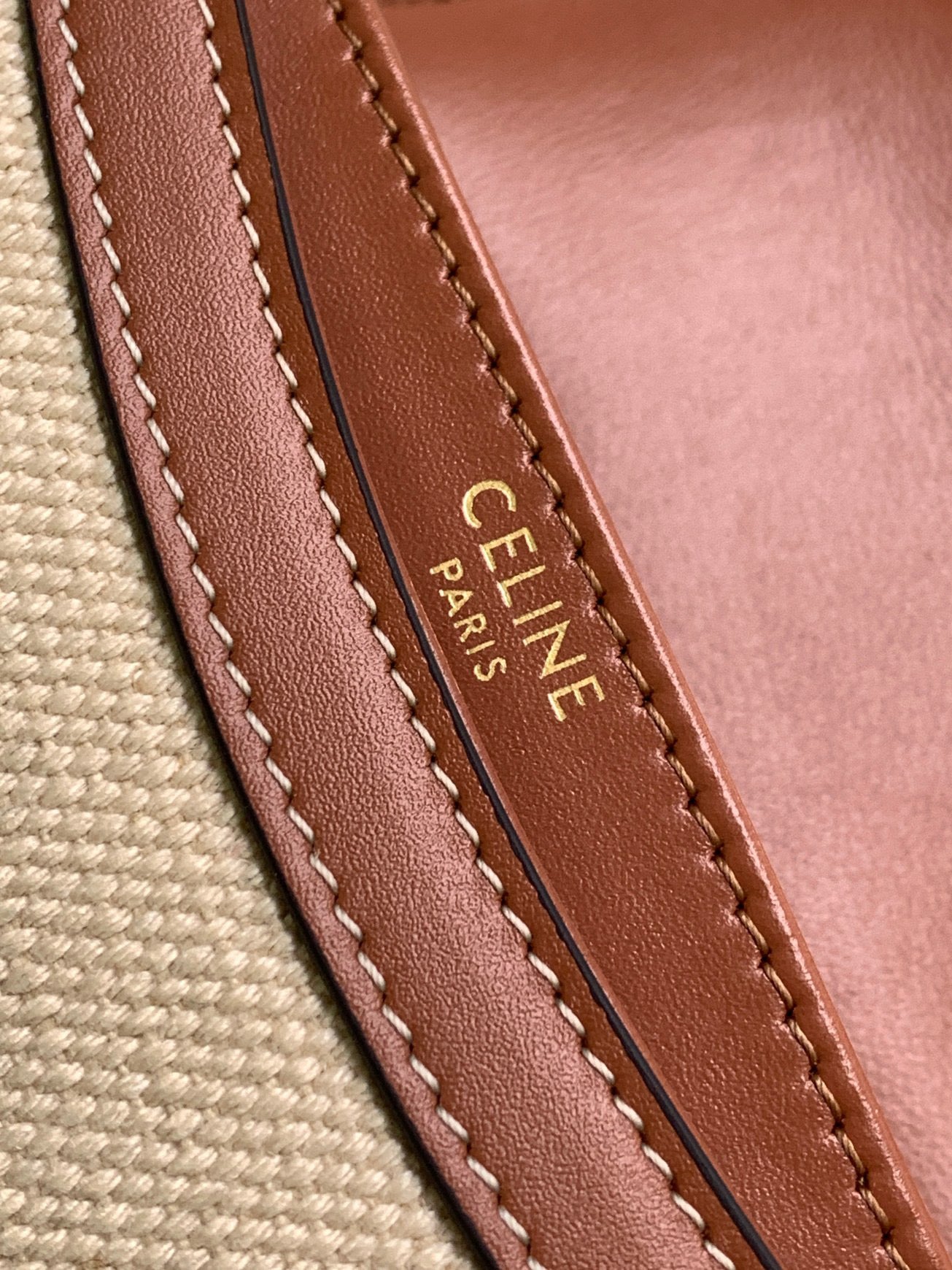 MINI BESACE CLEA 15 IN BROWN TEXTILE AND CALFSKIN