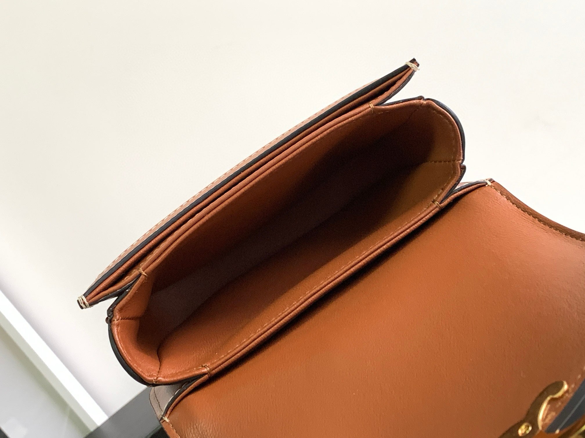 MINI BESACE CLEA 15 IN BROWN TEXTILE AND CALFSKIN