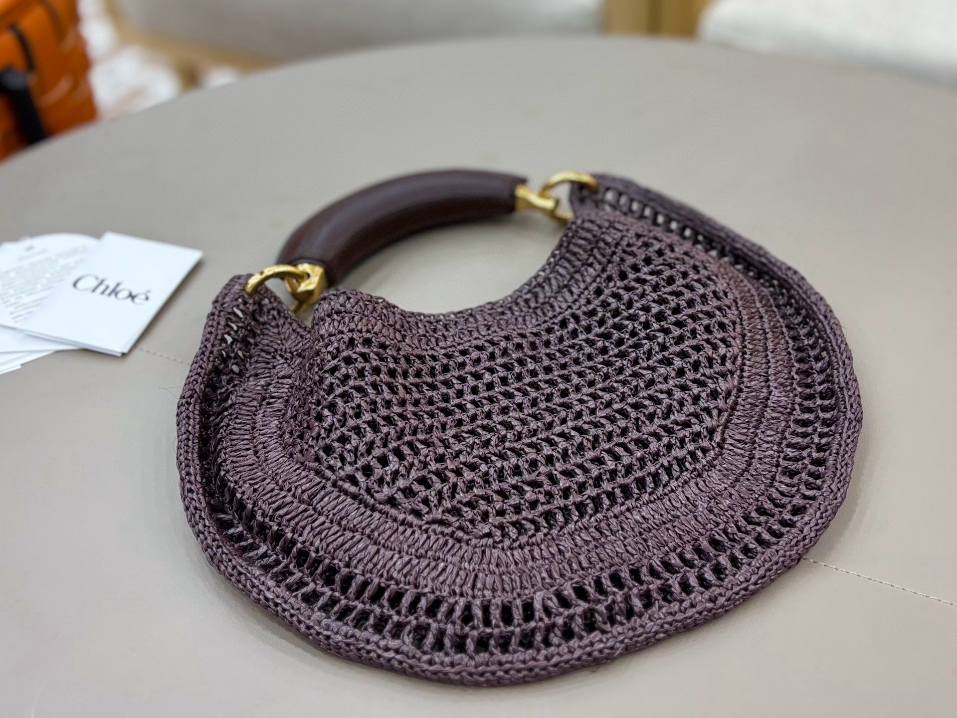 CHLOÉ 25S SUMMER BANANA HOBO BAG 36 IN BROWN