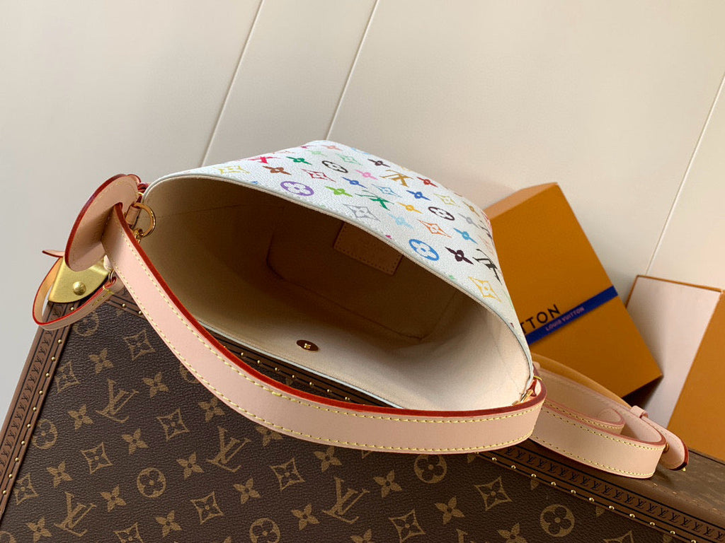LV SHOULDER BAG 18 IN MULTICOLOR MONOGRAM CANVAS AND CALFSKIN