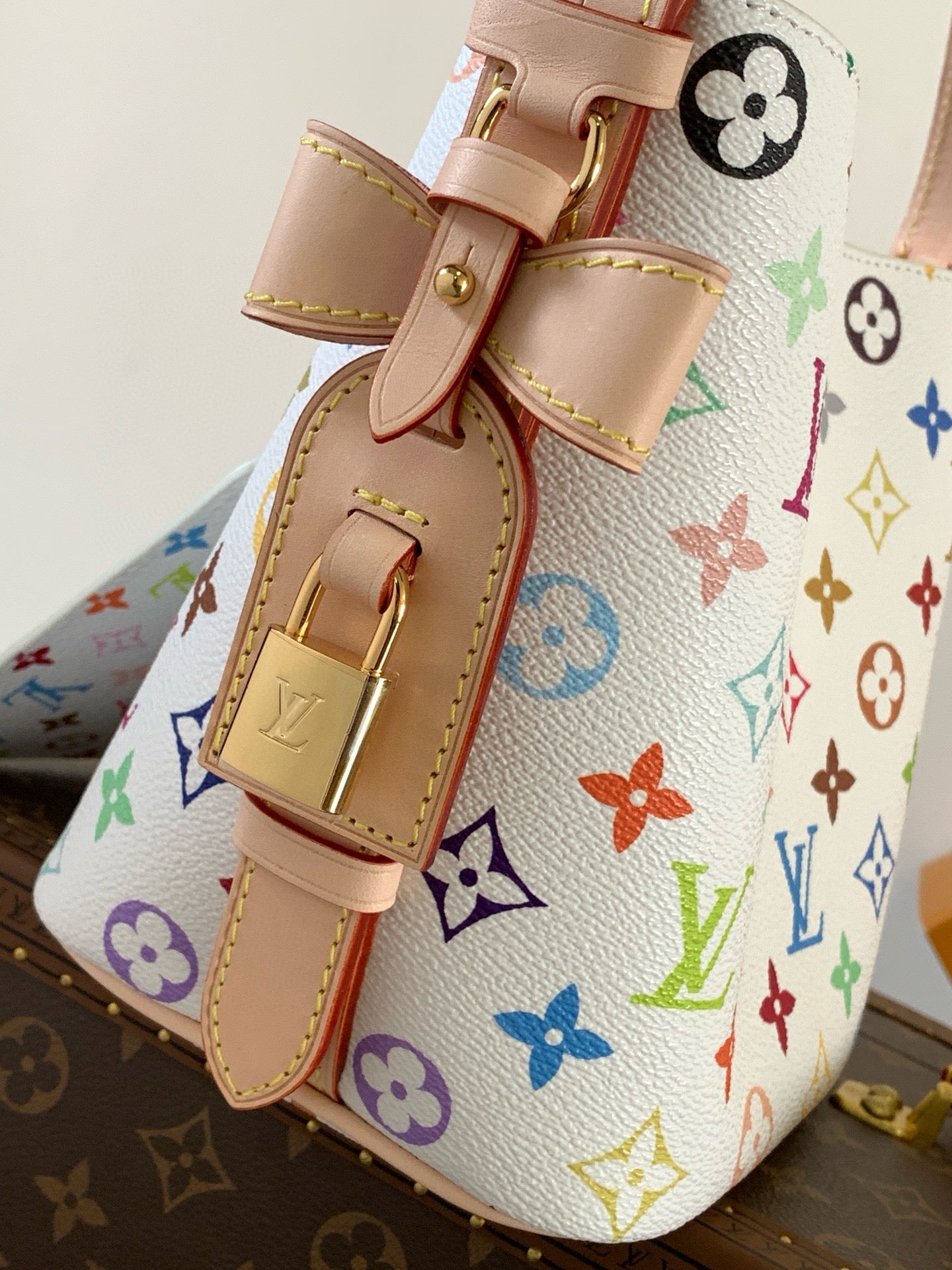 LV SHOULDER BAG 18 IN MULTICOLOR MONOGRAM CANVAS AND CALFSKIN