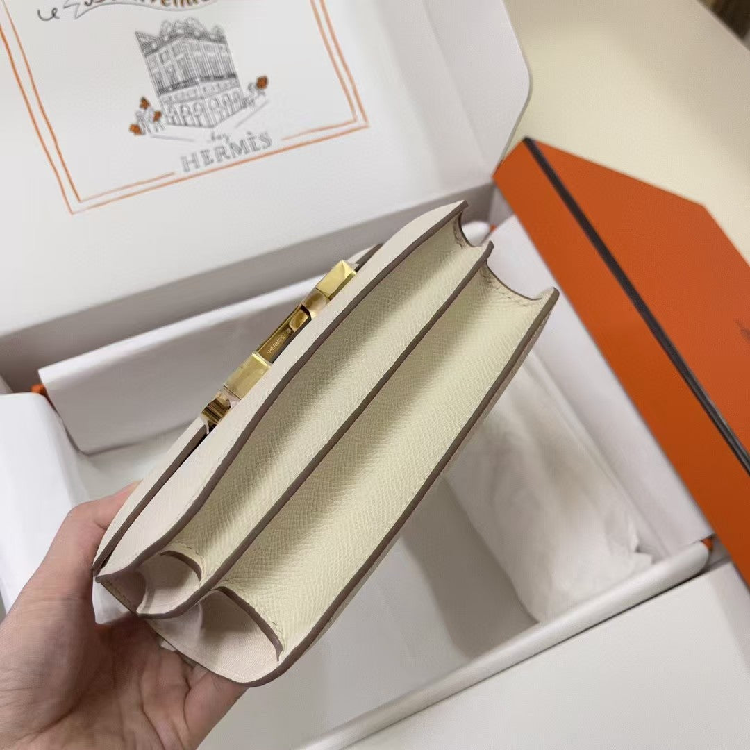 CONSTANCE 18 MILKY WHITE EPSOM GOLD HARDWARE