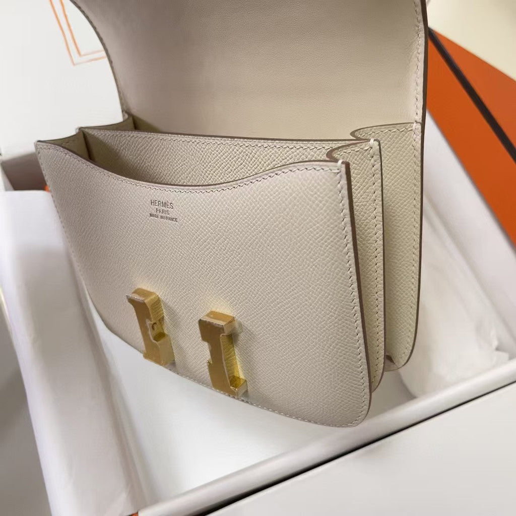 CONSTANCE 18 MILKY WHITE EPSOM GOLD HARDWARE