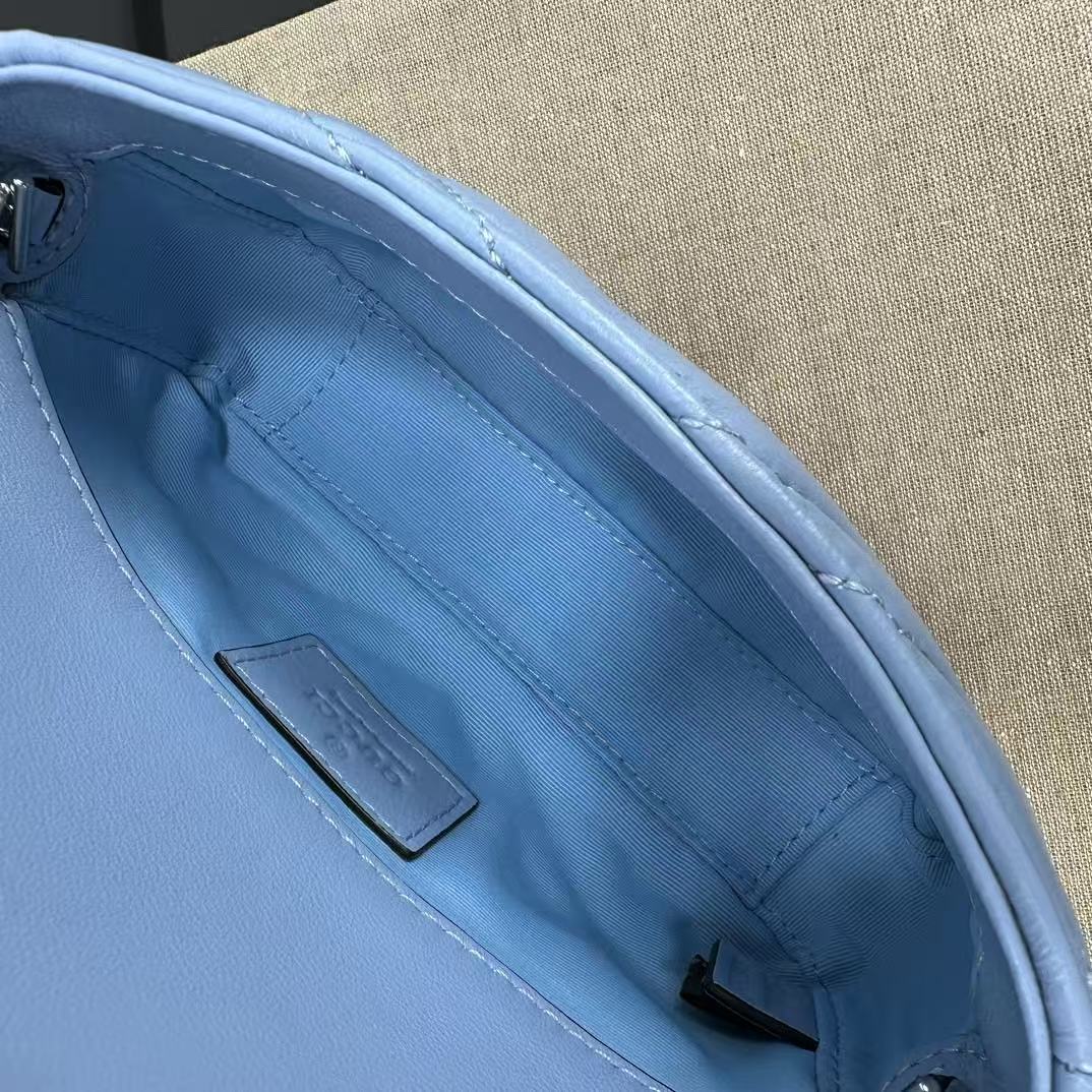 GG MARMONT 16 MINI SHOULDER BAG BLUE CALFSKIN