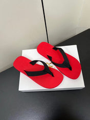 THE ROW THICK-SOLED FLIP FLOPS IN RED RUBBER