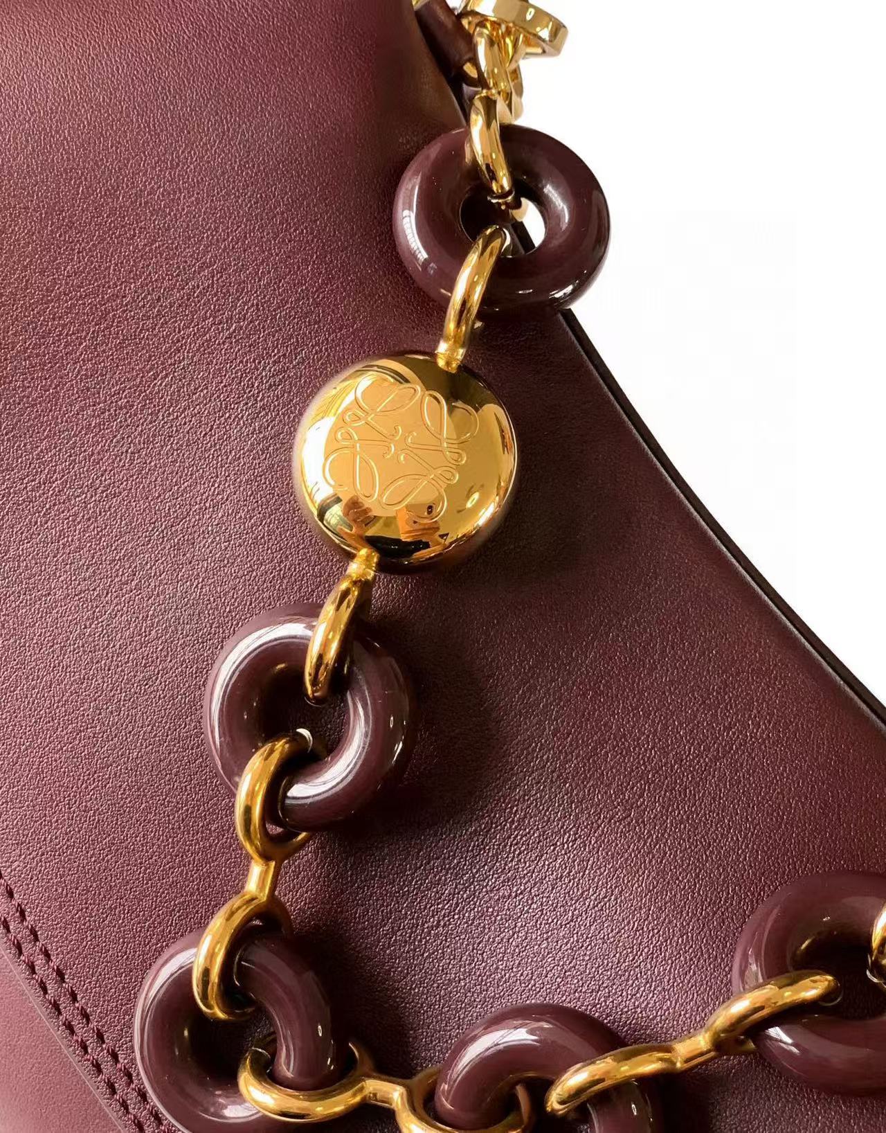 LOE OLA BAG 26 IN BURGUNDY RED CALFSKIN