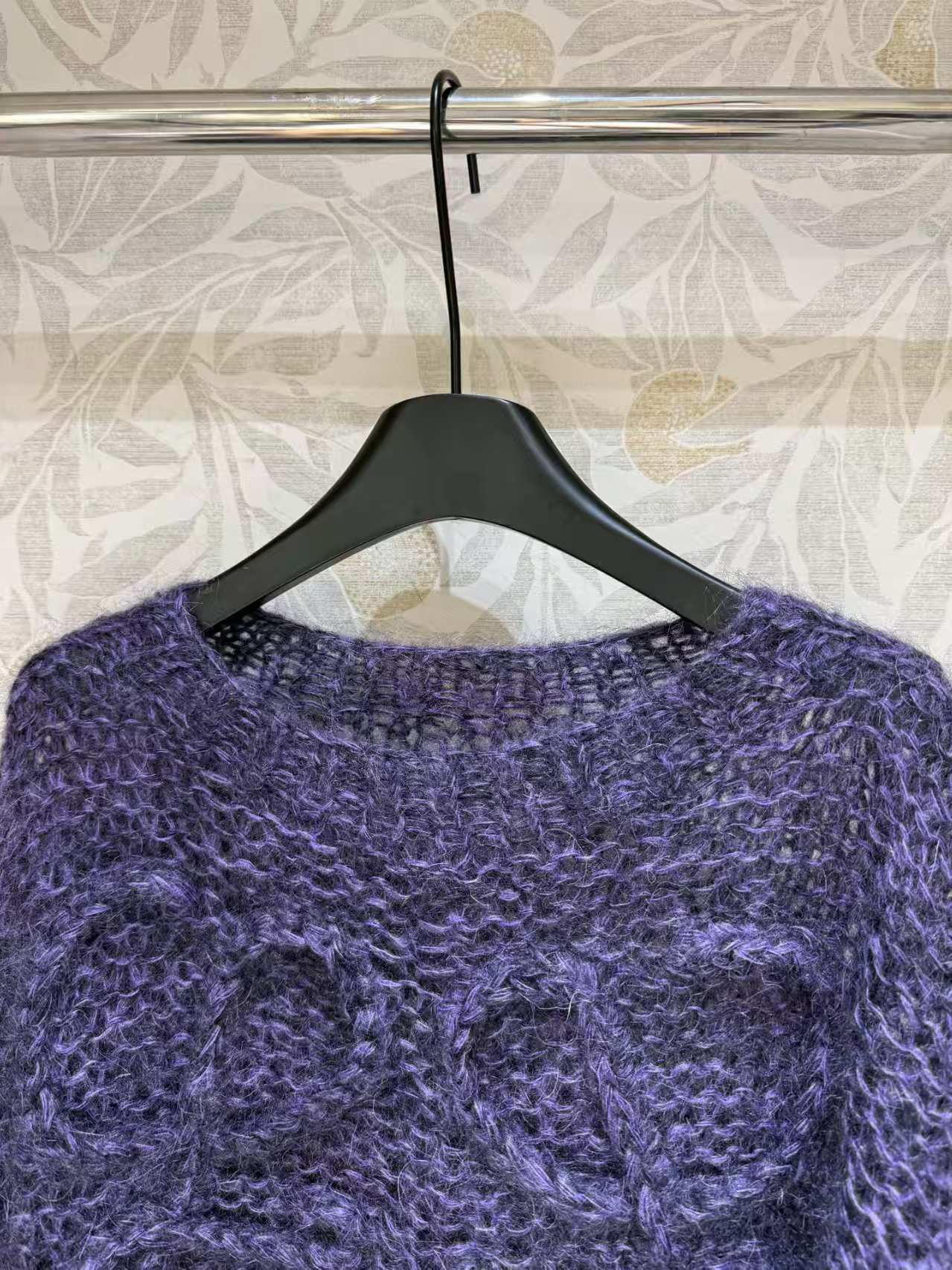 LOEWE SWEATER IN DARK PURPLE KNITTING