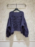 LOEWE SWEATER IN DARK PURPLE KNITTING