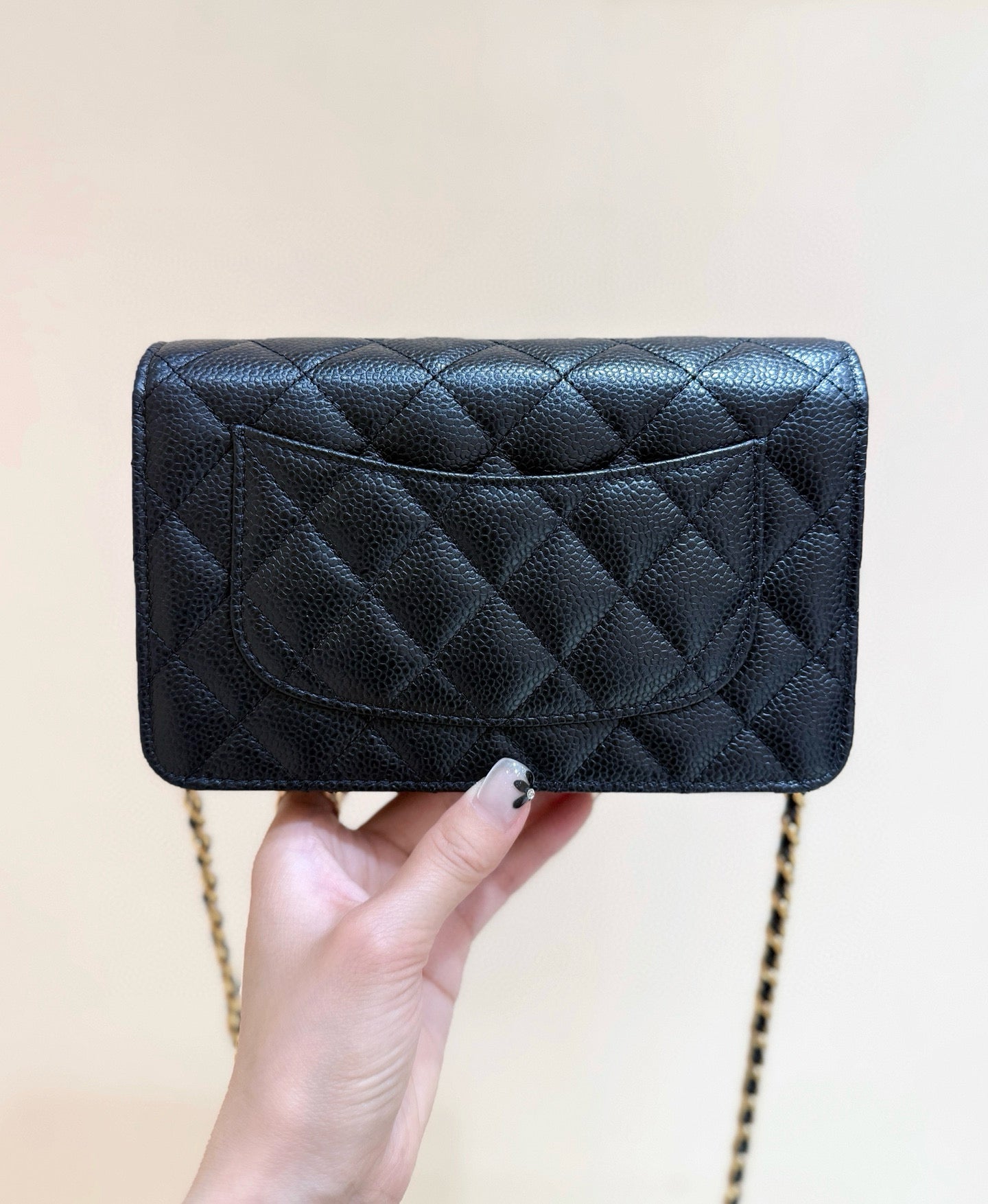 CHANEL 25S MINI FLAP BAG 19 IN BLACK CALFSKIN GOLD HARDWARE