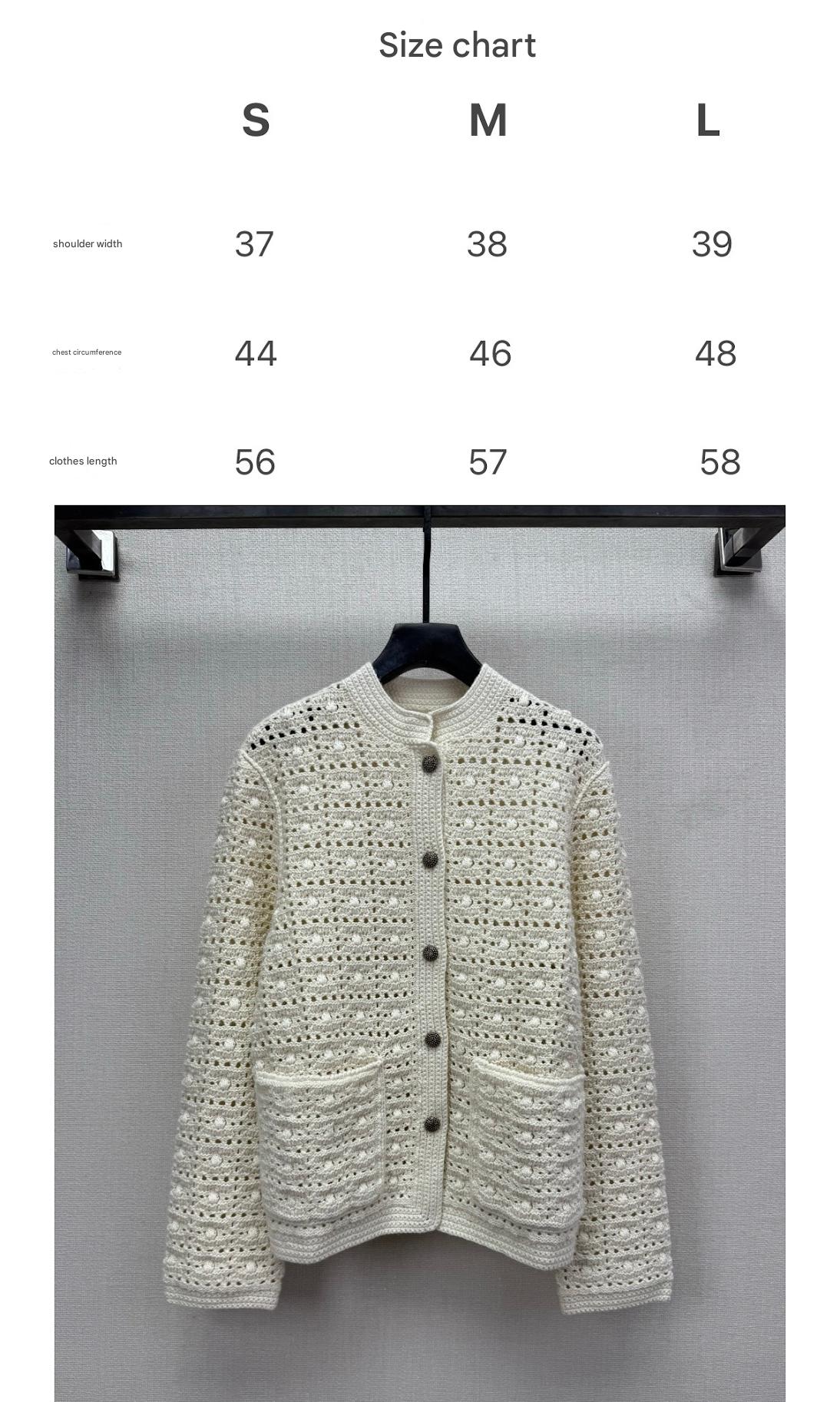 LP AROLA CROCHETED CARDIGAN IN WHITE WOOL