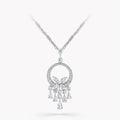 BUTTERFLY CHANDELIER CLASSIC SILVER DIAMOND NECKLACE