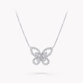 BUTTERFLY SILHOUETTE SILVER DIAMOND NECKLACE
