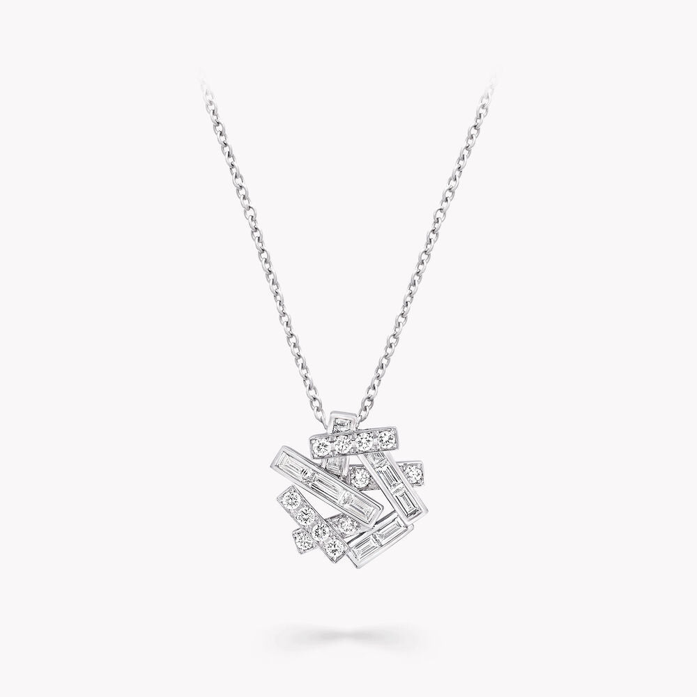 THREADS SILVER DIAMOND NECKLACE