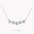 WILD FLOWER SILVER DIAMOND LINE NECKLACE