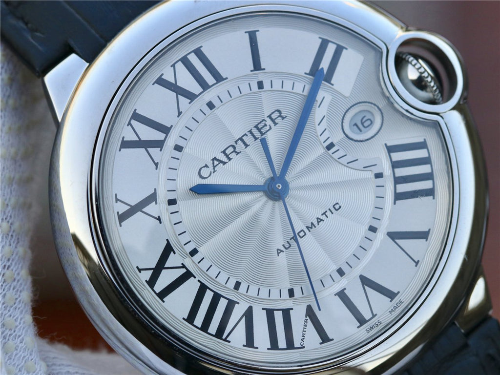 BALLON BLEU DATE 42 SILVER DIAL BLACK BRACELET