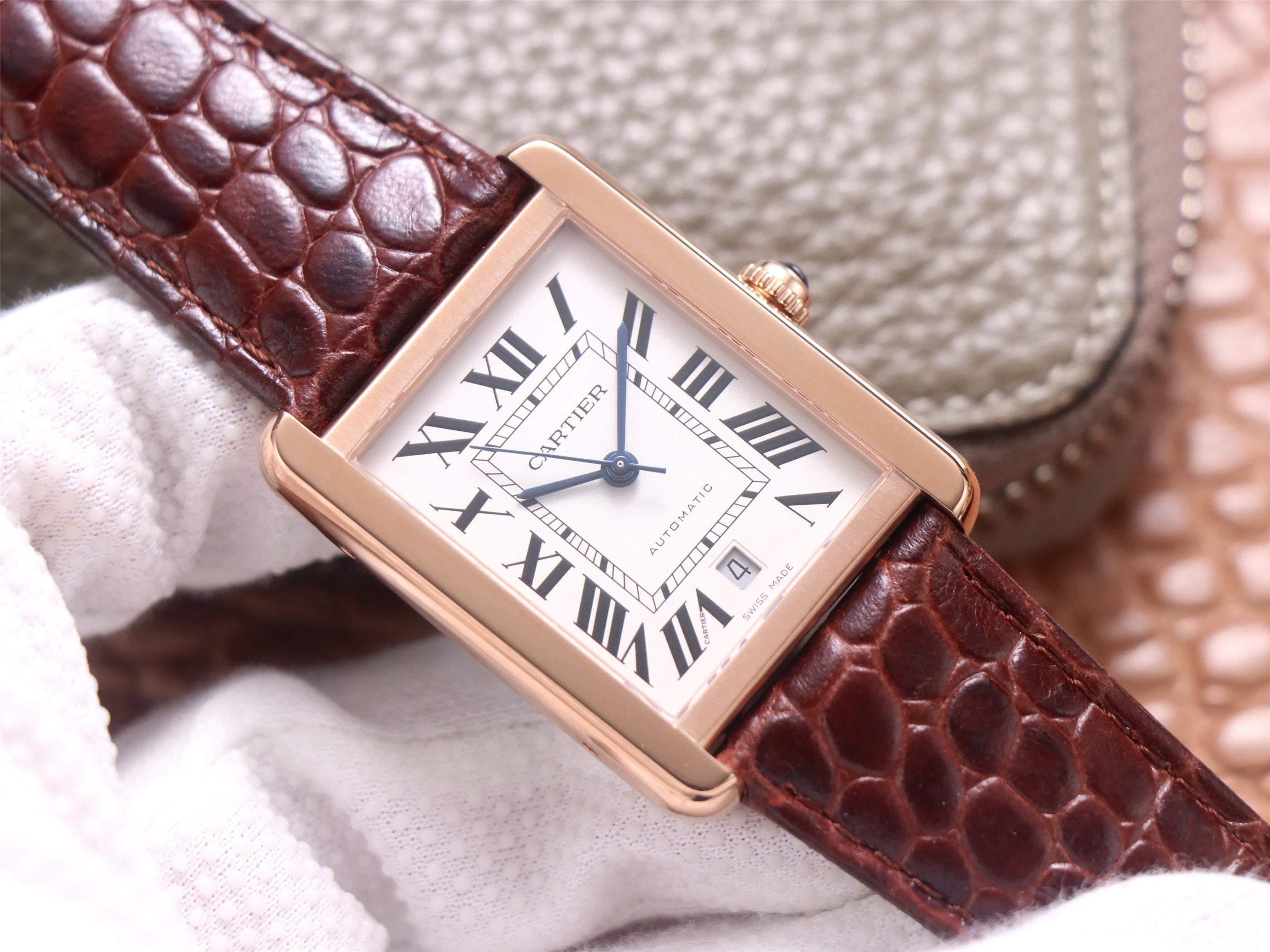 TANK SOLO XI W5200026 ROSE GOLD CASE BROWN LEATHER STRAP