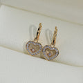HAPPY HEART PINK GOLD EARRINGS DIAMOND