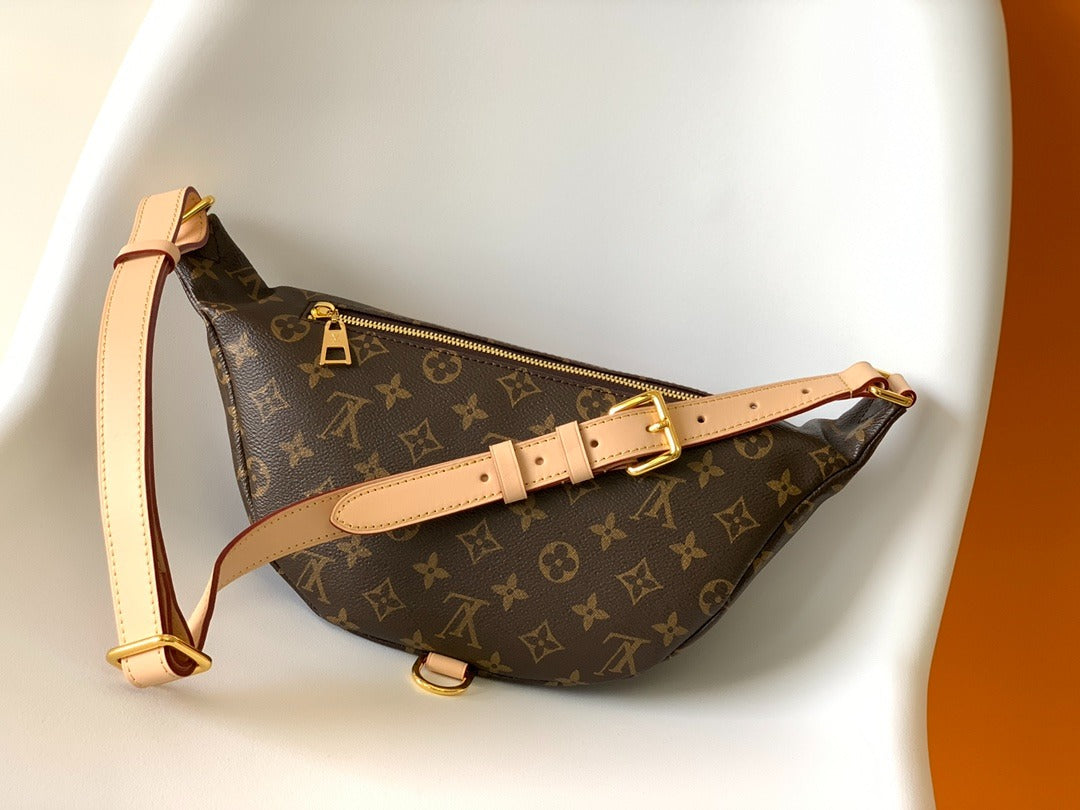 LV BUMBAG 37 IN BROWN COATED MONOGRAM CANVAS