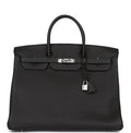 HM BIRKIN 40 IN BLACK TOGO PALLADIUM HARDWARE